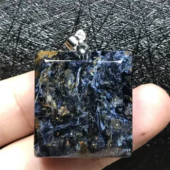 

Top Natural Blue Pietersite Pendant For Woman Lady Man Love Crystal 26x25x7mm Beads Rectangle Namibia Energy Stone Jewelry AAAAA