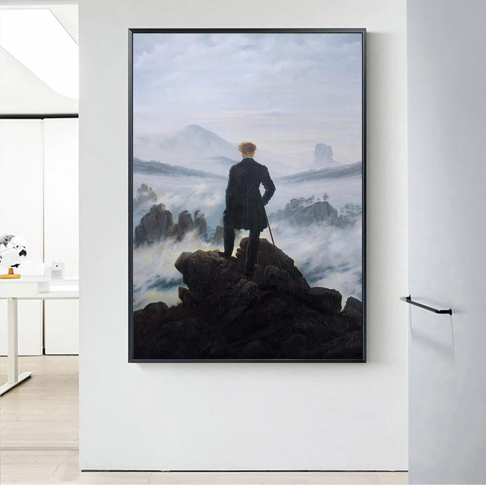 

Wanderer above the Sea Oil Paintings Print On Canvas Art Posters And Prints Classical Art Canvas Pictures For Living Room Cuadro