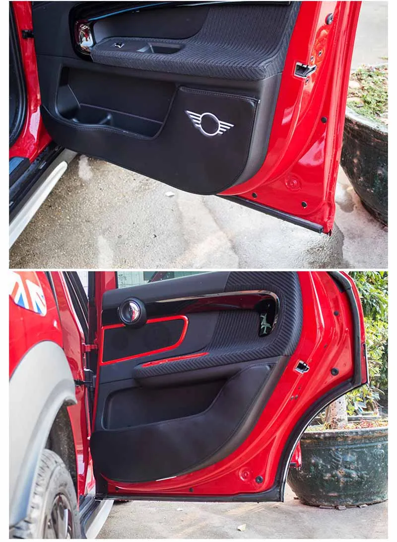 Для Mini Cooper R56 R60 F54 F55 F56 F60 Countryman из микрофибры, кожа, внутренняя дверная панель, защита от ударов, пленка, наклейка