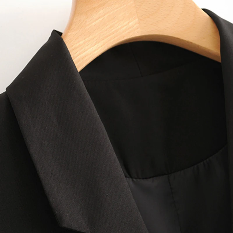 Autumn New Women Vest Casual Turn Down Collar Long With Two Pockets And Button Slim Solid Female Coat veste Femme