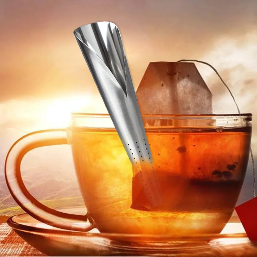 Tea Infuser Cone Drinkware Kitchen Accessories Leaf Pipe Easy Clean Reusable Filter Strainer Stainless Steel