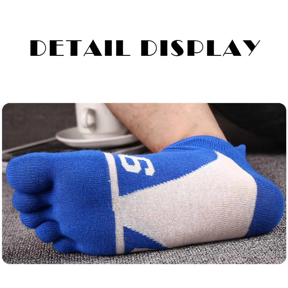 5 Pairs Men's Cotton Five-finger Sports Socks Women Sweat-absorbent Breathable Split Toe Socks Running Hiking Outdoor