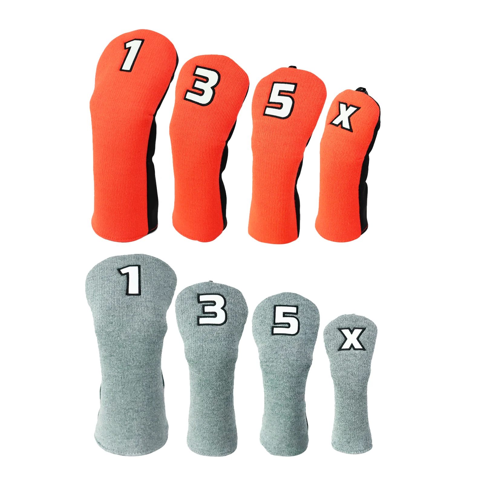 4pcs Golf Wood Headcover No.1/3/5/UT Drivers Protection Covers w