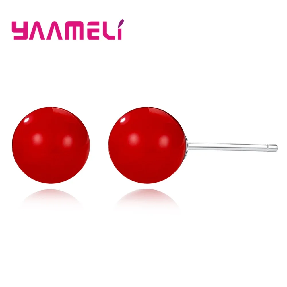 

Amazing Big Discount 925 Sterling Silver Jewelry For Women Red Bead Stud Earrings Support Drop Shopping/Wholesale/Retail