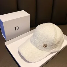 HT033 Casual Outdoor Warm Winter Cap Girl Women Adjustable Animal Pattern Faux Fur Baseball Cap Cotton Hip-Hop Hat