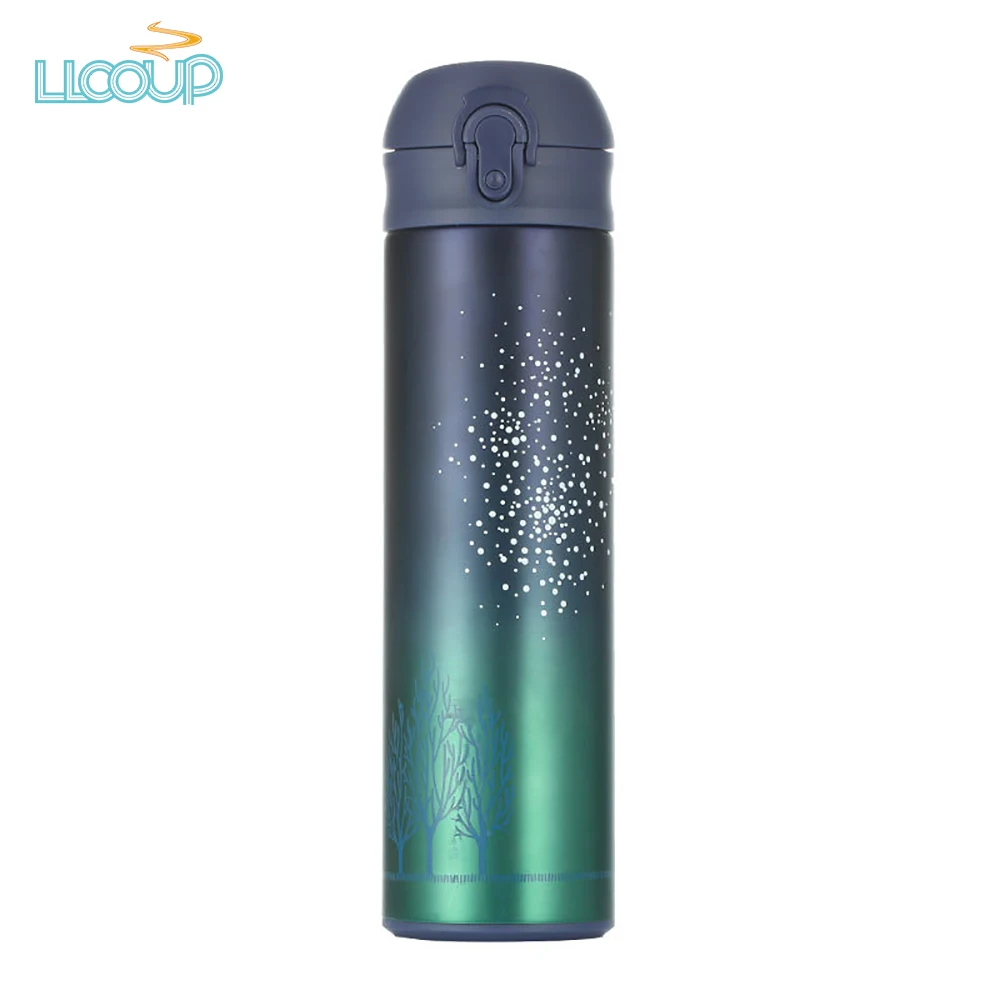 

One Key Bounce Switch Portable 500ml Stainless Steel Thermos Double Side Large Capacity Thermal Insulation Travel Vacuum Flask