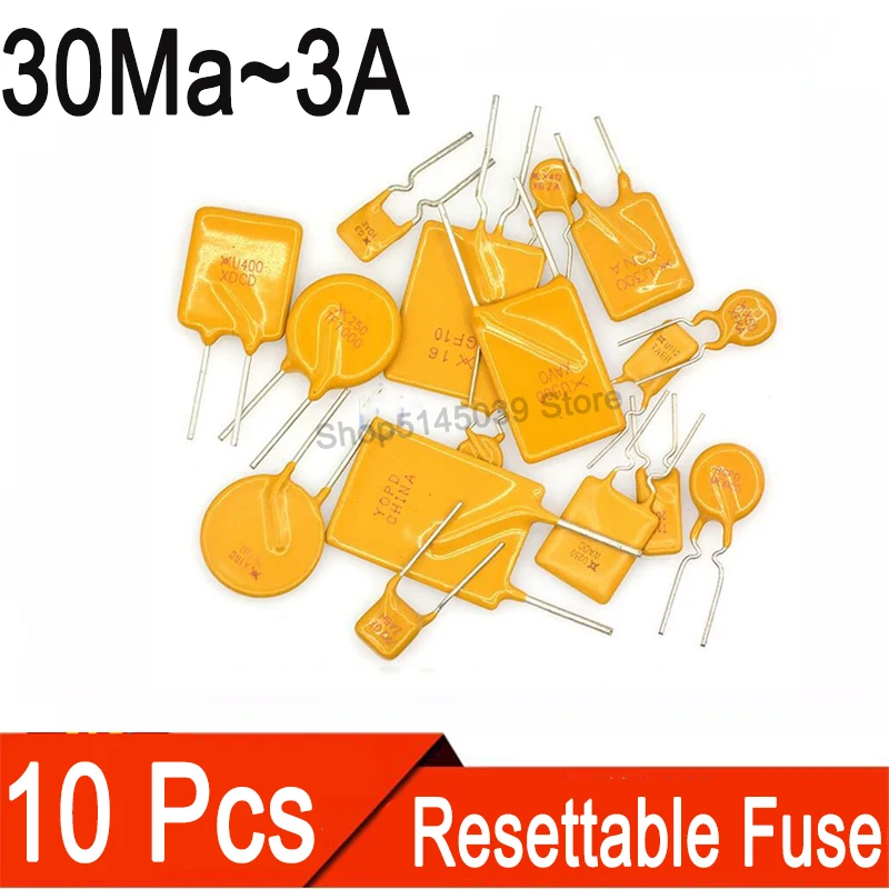 10Pcs 250V restore fuse PPTC 3A 2.5A 2A 1.5A 1.2A 1A 0.8A 0.6A 0.5A 0.4A 0.3A 0.2A 0.18A 0.16A 0.12A 0.11A 0.1A 90MA 80MA Fuse