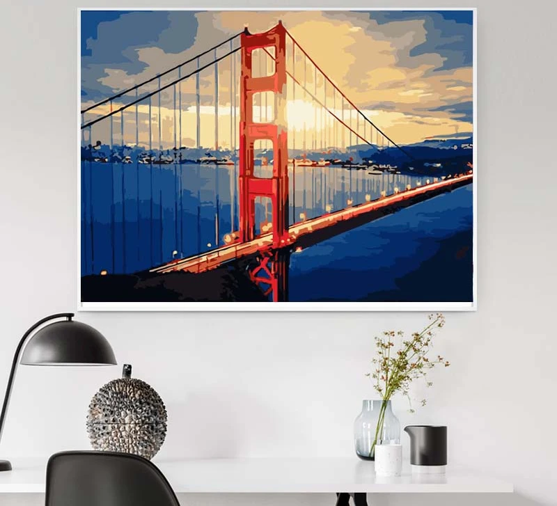Balala DIY Современная пейзажная живопись по номерам настенные художественные плакаты картины для декора гостиной без рамы холст