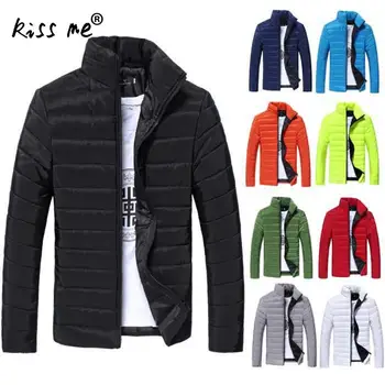 

Solid Stand Collar Winter Outdoor Down Jacket Thermal Warm Coat Casual Windproof Autumn Down Coat Male Cotton Clothing