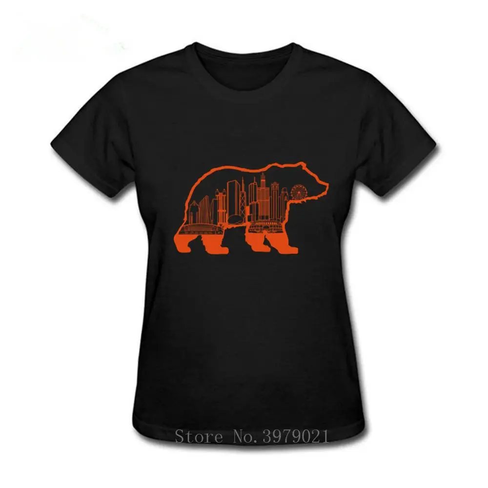 Забавная Chicago Bear Skyline женская футболка Harajuku модная короткая черная белая футболка Эстетическая одежда