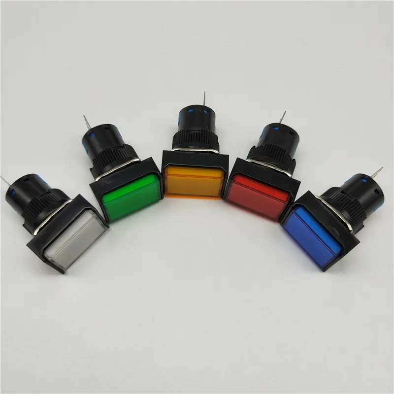 

1Pcs 16mm Button switch Self lock / self reset 5A/250VAC NO+NC LA16-11J