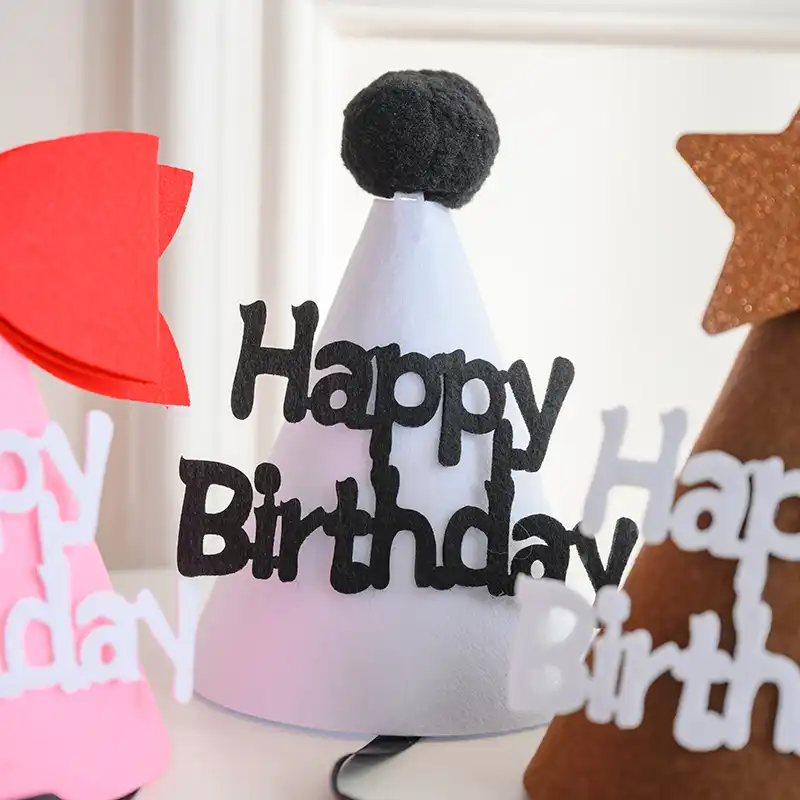 イン新ファッション子供パーティー帽子黒ハッピーバースデー帽子ピンクの弓帽子韓国スタイル不織布誕生日の帽子誕生日キャップ パーティーハット Aliexpress