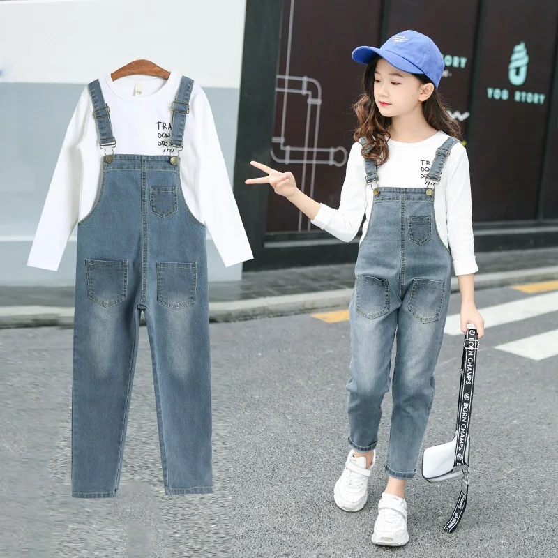 

Girls' Overalls Set Western Style Spring And Autumn 2019 New Style Korean Spring Clothing Big Boy Cowboy Pants CHILDREN'S Suspen