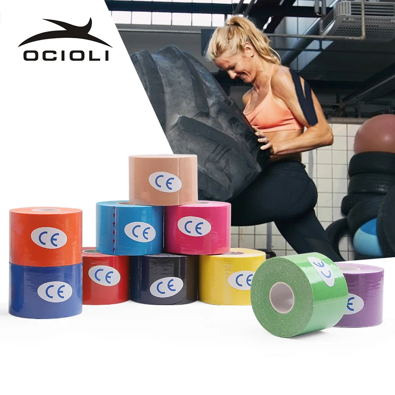 

20 PCS 5cm*5m Fitness Kinesiology Tape Cotton Elastic Adhesive Sport Roll Care Knee Bandage Support Muscle Basketball Volleyball
