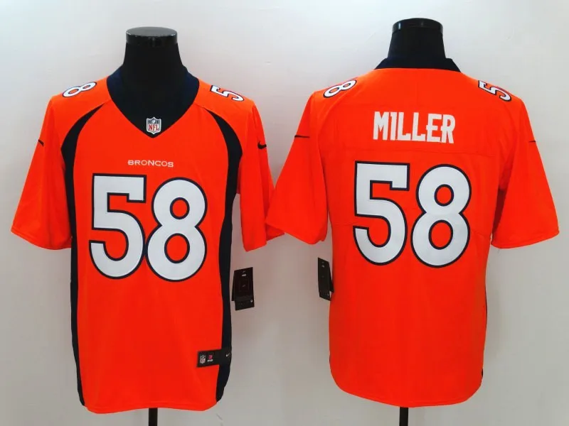 Мужской чехол Denver Von Miller Bradley Chubb John Elway Demaryius Thomas Keenum Vapor Broncos Jersey - Цвет: AS PICTURE