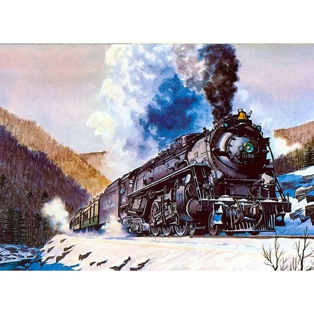 Diamond Painting 5D Full Drill Cross Stitch Train Embroidery Home Decor Kits Art | Дом и сад
