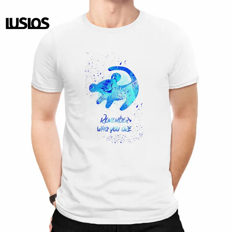 

LUSLOS hakuna matata men t shirt remember who you are letter-printed plus size summer short sleeve white casual o-neck t-shirts