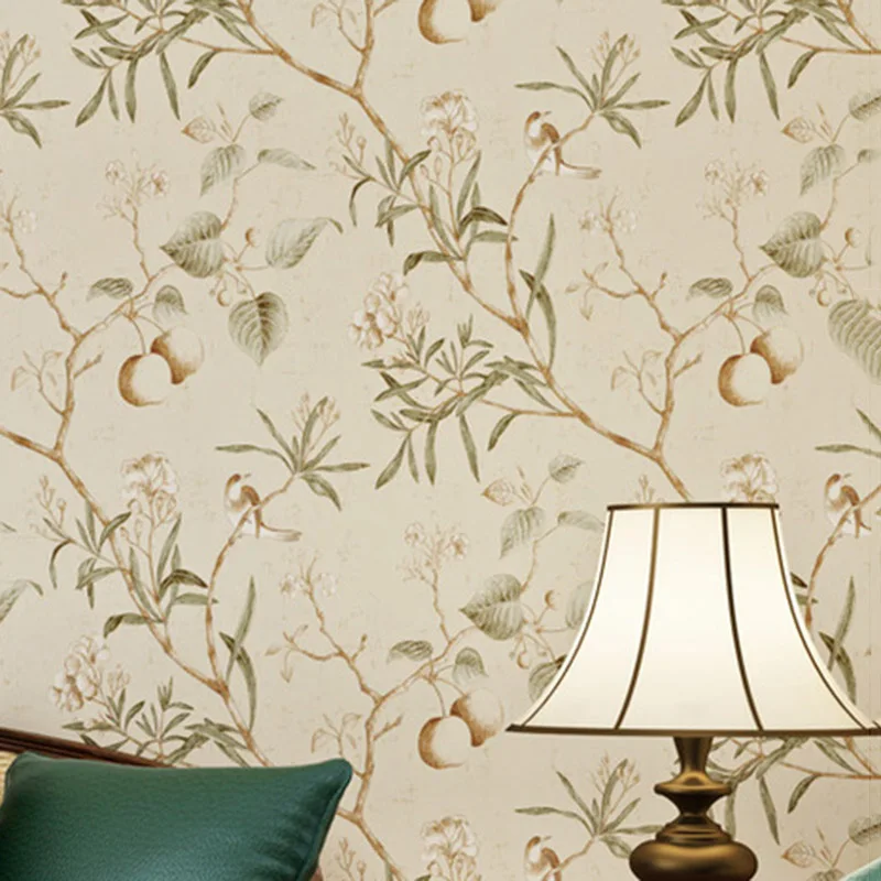 

10M Wall Paper Roll Sticker Home Living Room Decoration American Vintage Country Flower Patterned Wall Stickers