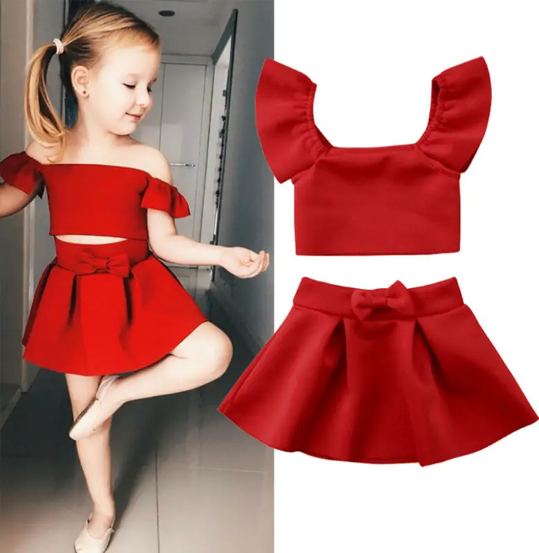 red skirt outfit summer