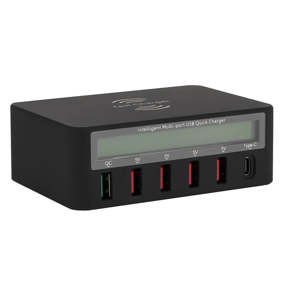 KEBIDU EU/US QC3.0 10 Вт 5 В/8А Смарт Настольный настенный зарядник 6 портов USB зарядное устройство телефон Путешествия адаптер быстрого зарядного устройства для телефона