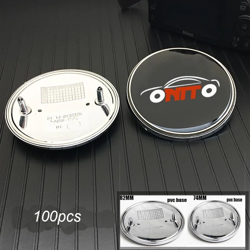 

For X1 X2 X3 X4 X5 X6 1 2 3 4 5 6 7 series Car Accessories 100pcs 74mm 82mm Car Front Bonnet Stickers Auto Trunk Emblem Caps