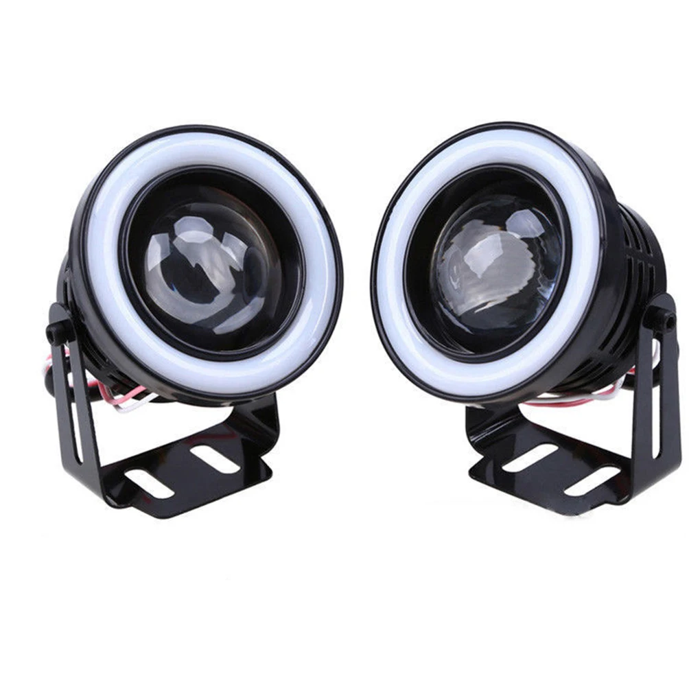 1 пара 3 дюйма белый красный синий свет автомобиля Ангел глаз COB Halo Кольцо led-проектор Противотуманные фары дальнего света