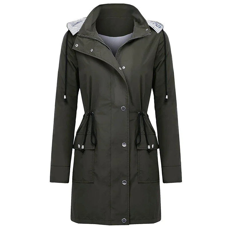 WEPBEL осень зима Женская водонепроницаемая куртка модная повседневная приталенная длинная куртка одежда завязывающаяся на пояс