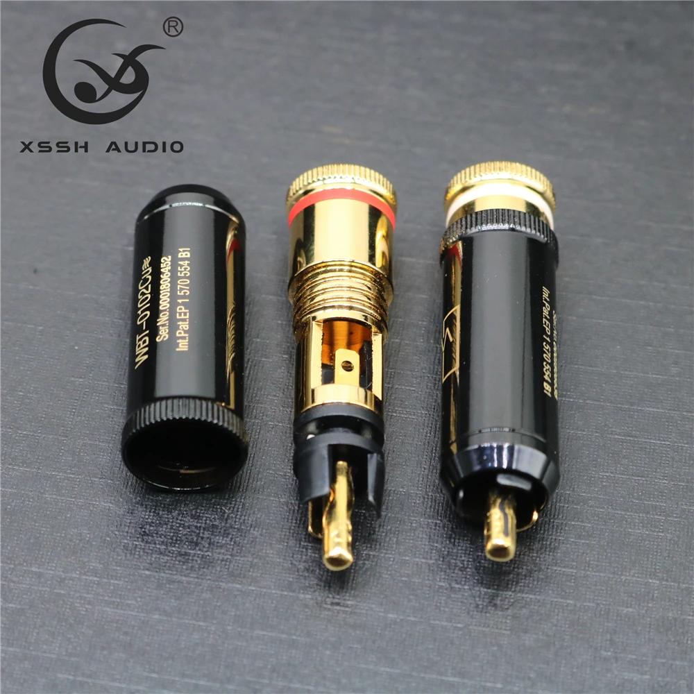 4 шт. Hi end позолоченный Чистая медь HIFI XSSH аудио видео разъемы TV тюнер RCA выходной