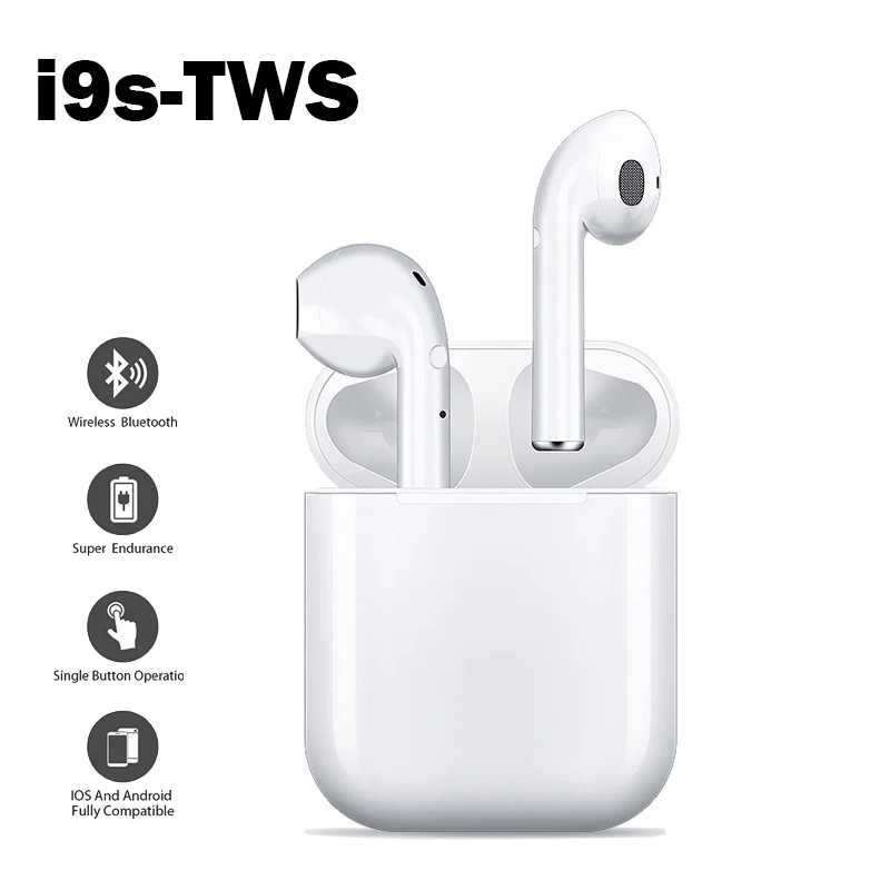 100 шт./лот, высокое качество, мини i9s TWS, Bluetooth наушники, беспроводные наушники, наушники для оригинального телефона iphone Android