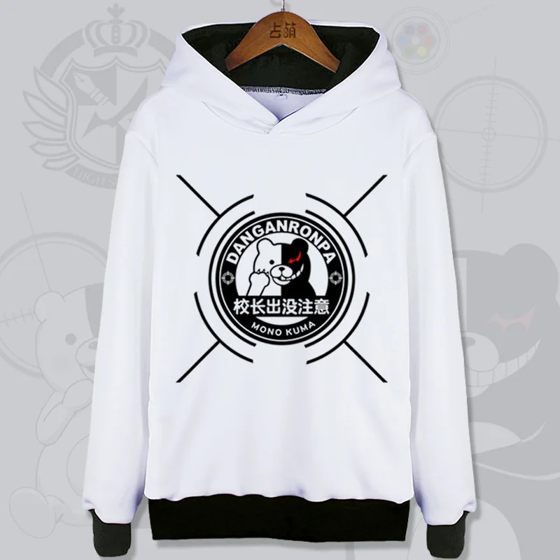 Danganronpa триггер счастливый хаос Монокума толстовка с капюшоном Косплей Костюм модная мультяшная куртка с капюшоном школьная форма для студентов