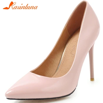 

KARINLUNA Plus Size 31-46 Brand Design Ladies Party Ol Sexy Pumps Fashion Pointed Toe Pumps Women Thin High Heels Shoes Woman