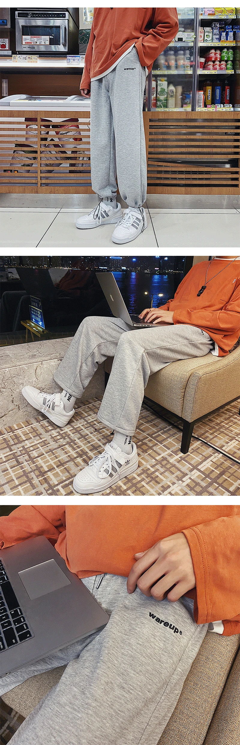 UYUK2019 Весна новая пара петлей Ed Feet Повседневная мода универсальный свободный мужской нижнее белье спортивная одежда брюки бегунов