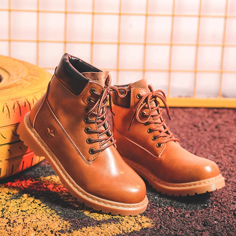 

Plus Size 35-55 Nice New Women Ankle Rain Boots Autumn Europe Fashion Shoes Woman Flat Heels College Girls Classics Biker Boot