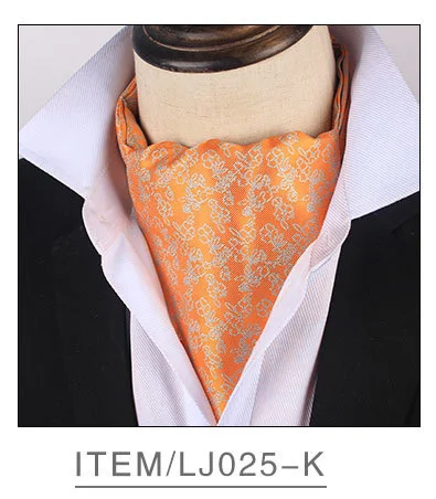 25-K Men's Classic Paisley Ascot Red Yellow Floral Cravat Vintage Ascot For Men Wedding Business Fashion Party Neckwear Gift Neckties - Цвет: 25-K