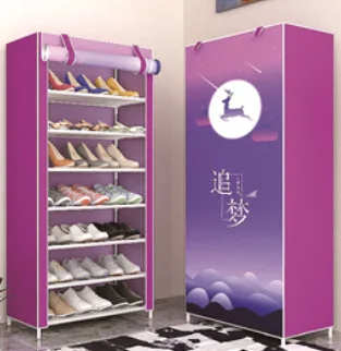 

New Simple Shoe Rack Shoemaker Dustproof Belt Cloth Cover Shoe Cabinet Detachable Dormitory Home Storage Space Saving