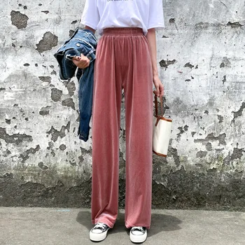 

C Velvet Loose Pants Female High-waisted Loose Small out of the Autumn Versatile Floor Velvet Drape Trousers