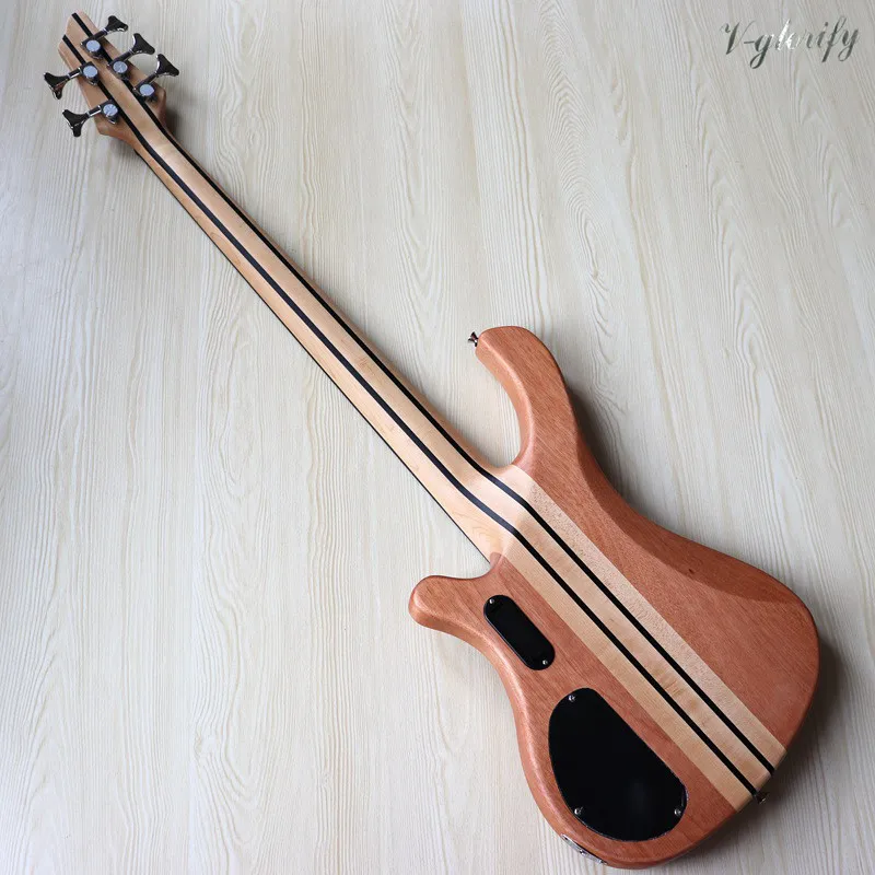 5 струн шеи через zebrawood top активная бас гитара 43 дюйма твердый дерево окуме тела