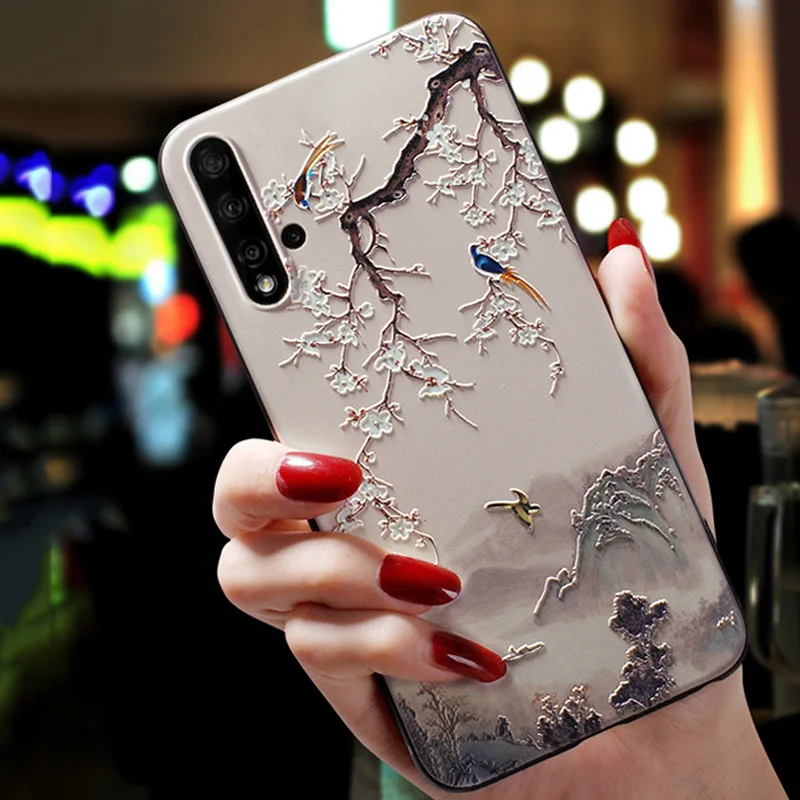 3D Embossed Floral Phone Case - Artistic Relief Design Cover