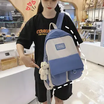 

Schoolbag Women's Korean-Style Ulzzang Cute Girl's Schoolbag Mori Literary Simple All-match High School Student Backpack