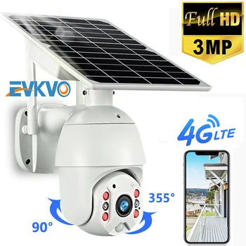 

4G Solar Security Camera 3MP 3G SIM Card Battery Powered Wireless Outdoor Camera PIR Motion Alarm Audio Surveillance CCTV Camera