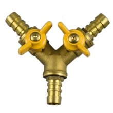 Clamp Hose Barb Fitting Irrigation 3 Way Brass Shut Off Ball Y Shaped Adapter Large Flow Connector Automotive Fuel Gas