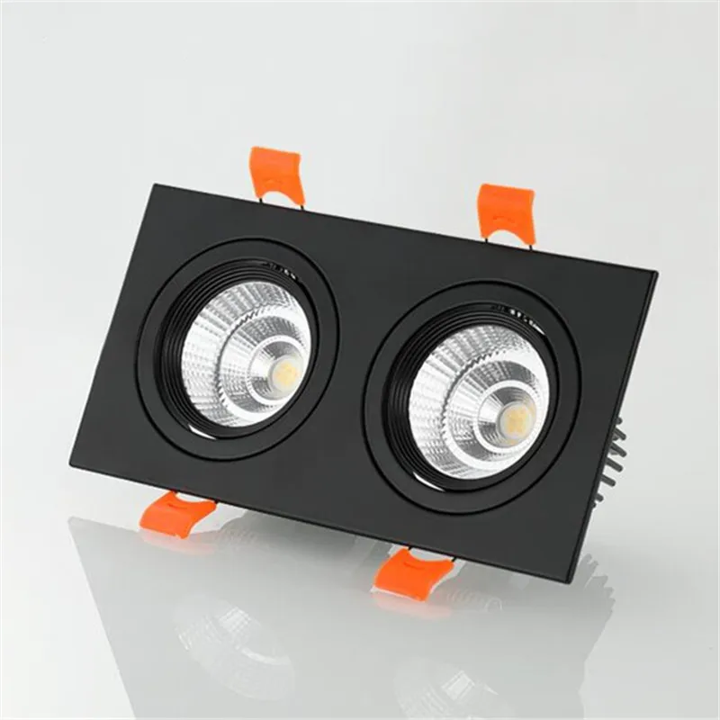 Square Dimmable Recessed LED Downlights 14W18W24W COB LED Ceiling Lamp AC85-265V Warm/Cold White LED Spot Lights Indoor Lighting
