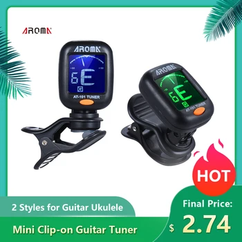 

AROMA AT-101 Digital Guitar Tuner Portable Mini Clip-on Tuner with Foldable Rotating Clip High Sensitivity for Guitar Ukulele