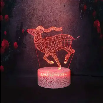 

Novelty Creative Animal Antelope Running Action Crack Desk Lamp Child Birthday Christmas Gift Home Party Decor Night Light Flash