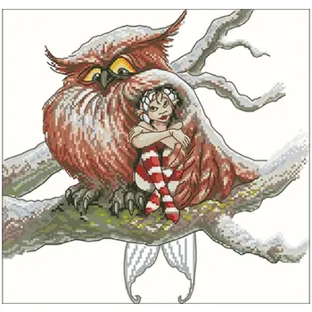 

Owls and elves patterns Counted Cross Stitch 11CT 14CT 18CT DIY Chinese Cross Stitch KitS Embroidery Needlework Sets