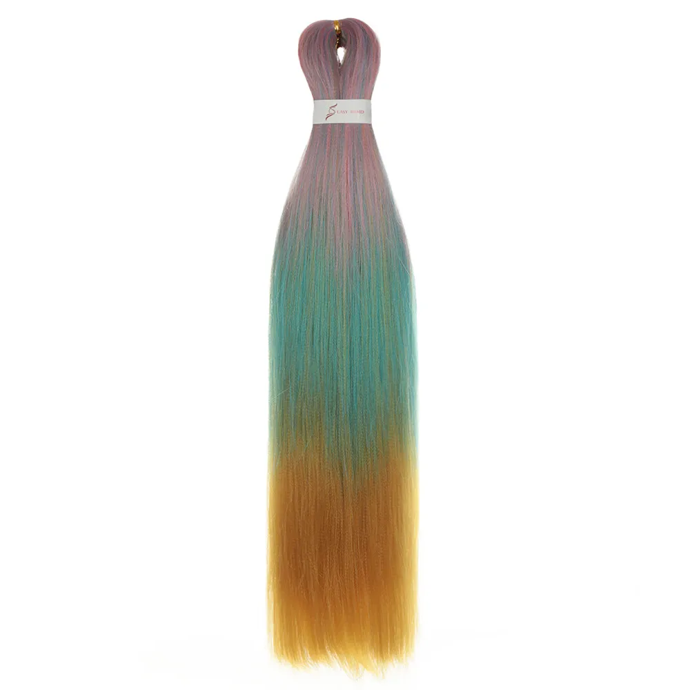 Легко огромные косички волосы крючком предварительно растянутые косички волосы Омбре синтетические волосы для наращивания низкотемпературное волокно 26 золотой красоты - Цвет: S17