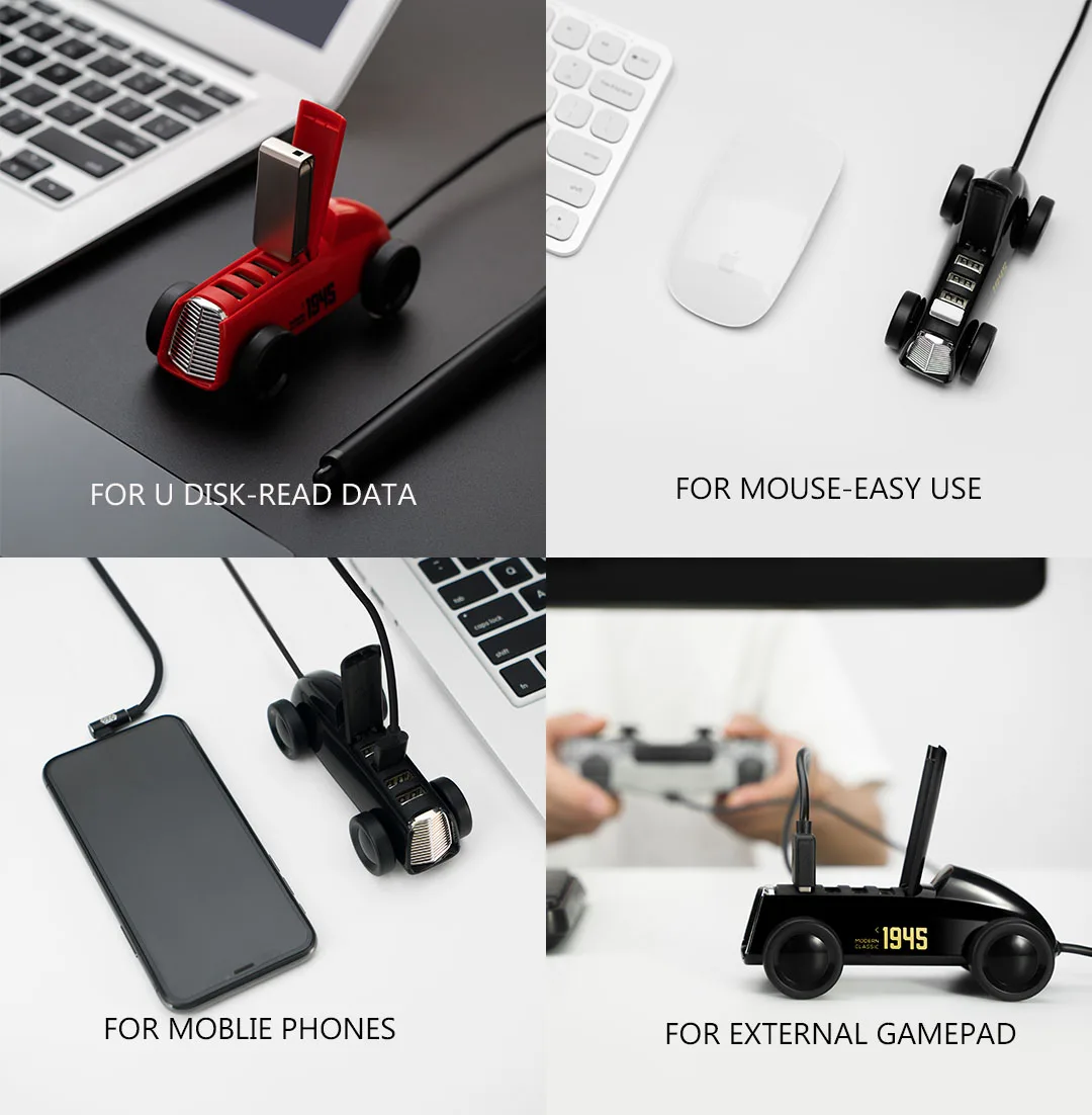 Xiaomi Mijia Youpin Bcase USB 2,0 Мульти USB разветвитель 4 порта расширитель винтажный Автомобильный USB Разъем Порт портативный расширитель