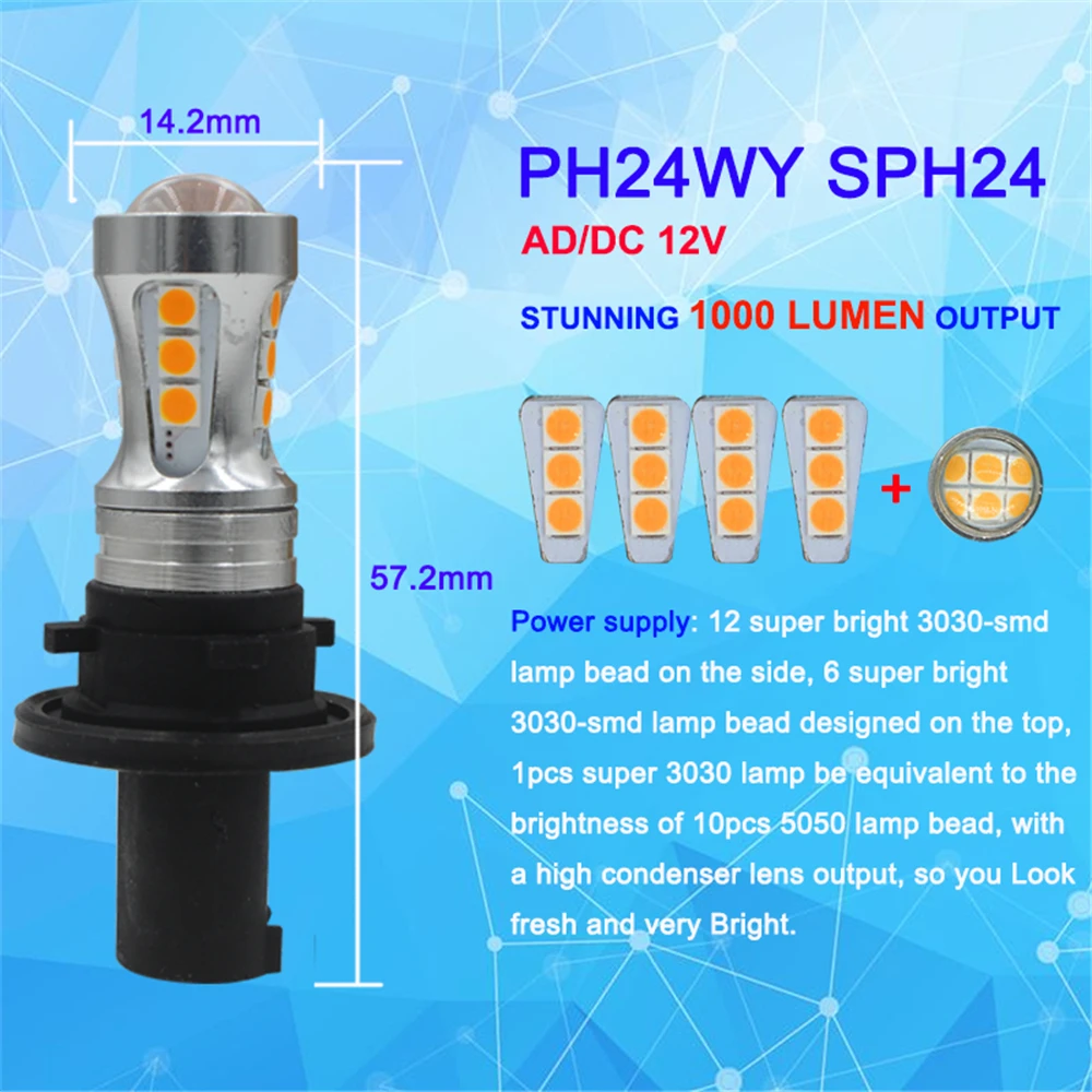 BMTxms   õ  Canbus PH24WY SPH24 LED ڵ ,  ȣڻ, ƿ ĳ GMC   Ʈ
