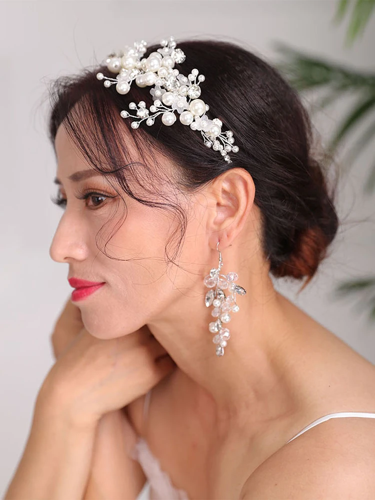 Женский Свадебный комплект украшений для прически невесты обруч на голову