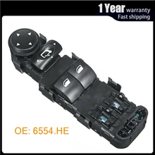 Para Citroen C4 2004, 2005, 2006, 2007, 2008, 2009, 2010 eléctrico interruptor de Control para ventana eléctrica regulador botón consola 6554HE